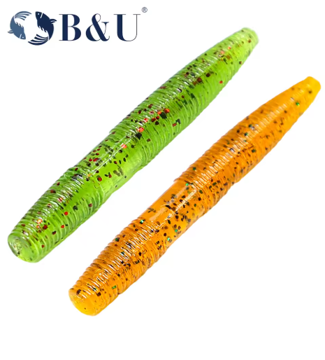 B&U Floating Senko Worm – Myke, flytende TPR‑agn for abbor og ørret (10pcs)