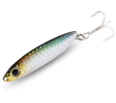 Fargerik Feather Metal Jig – synkende skjesluk med fjærkrok for bass, ørret, abbor og sjøfisk