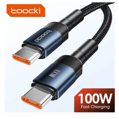 3M Toocki 100W USB-C til USB-C Kabel – Lynrask lading for MacBook og mobil