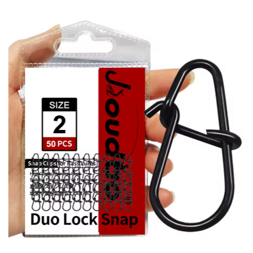 50 stk. Duo Lock Snaps – Sterke hurtigkoblinger for sluk og wobbler