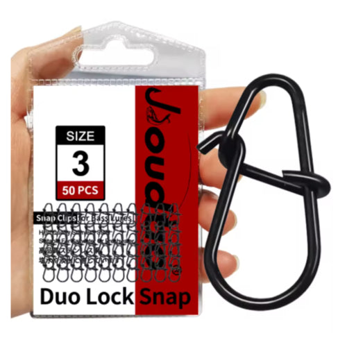 50 stk. Duo Lock Snaps – Sterke hurtigkoblinger for sluk og wobbler