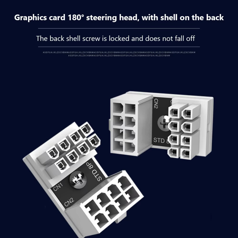 180-graders GPU-adapter for PCIe 8-pin – Ryddig kabelhåndtering