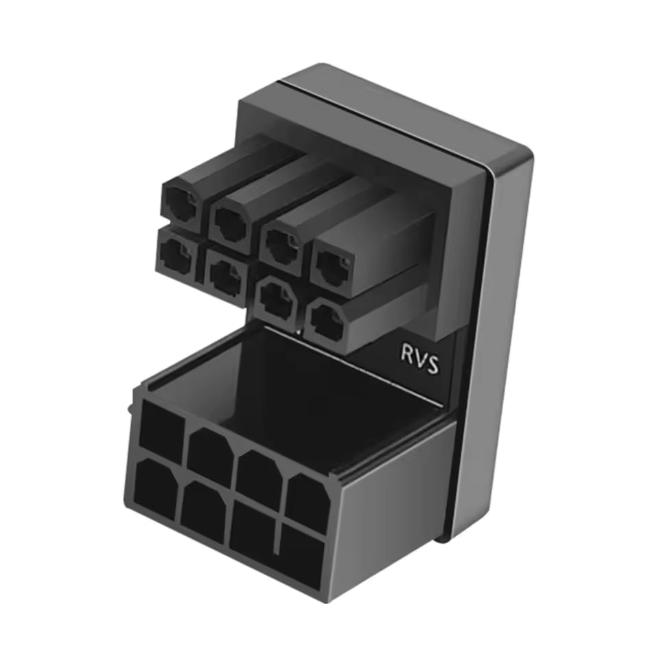 180-graders GPU-adapter for PCIe 8-pin – Ryddig kabelhåndtering