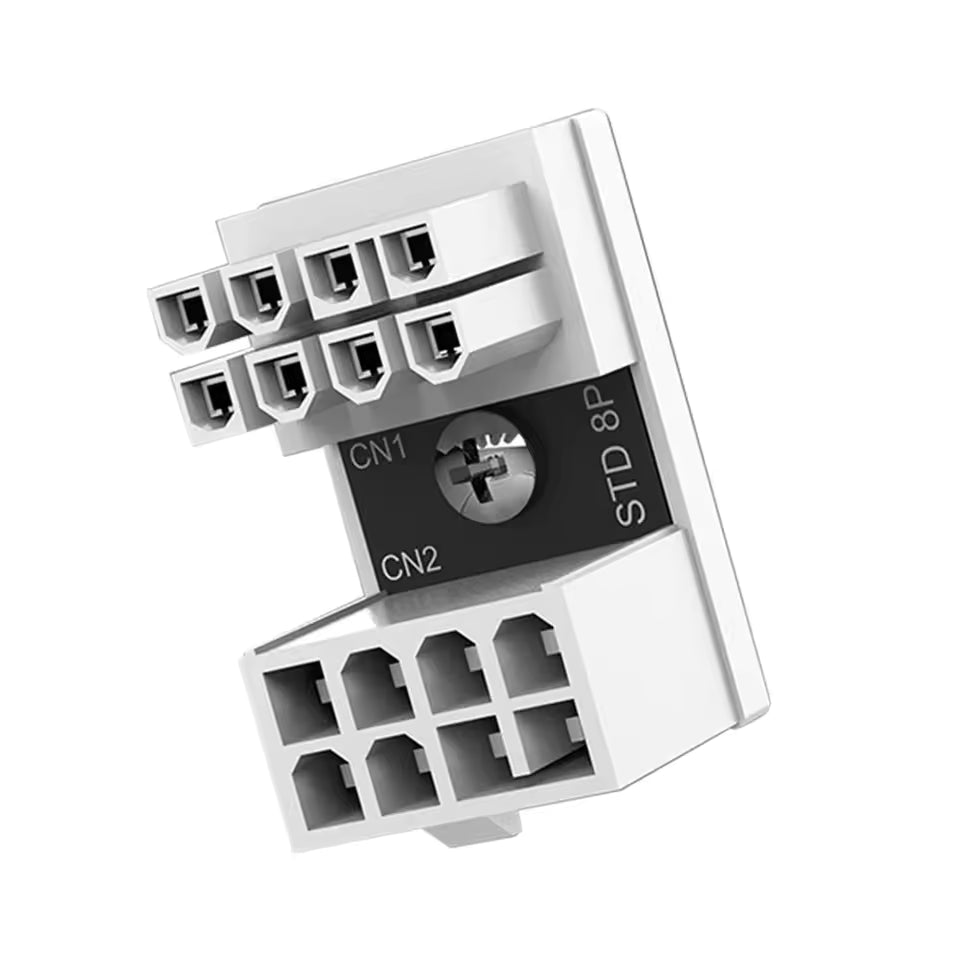 180-graders GPU-adapter for PCIe 8-pin – Ryddig kabelhåndtering