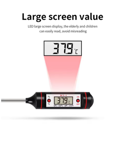 Digitalt mattermometer (-50°C til 300°C) – Presisjonsmåler for kjøtt, melk og BBQ