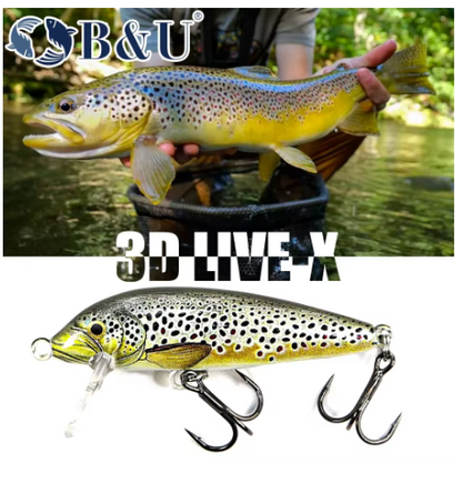 B&U Sinking Minnow – Profesjonell wobbler for abbor, ørret og gjedde