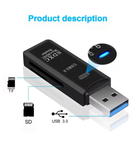 2-i-1 USB 3.0 Kortleser – Lynrask dataoverføring for Micro SD og TF-kort