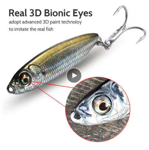 Fargerik Feather Metal Jig – synkende skjesluk med fjærkrok for bass, ørret, abbor og sjøfisk
