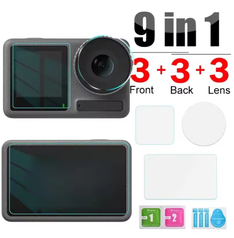 Herdet beskyttelsesglass for DJI Osmo Action 3, Action 4 og Action 5 Pro