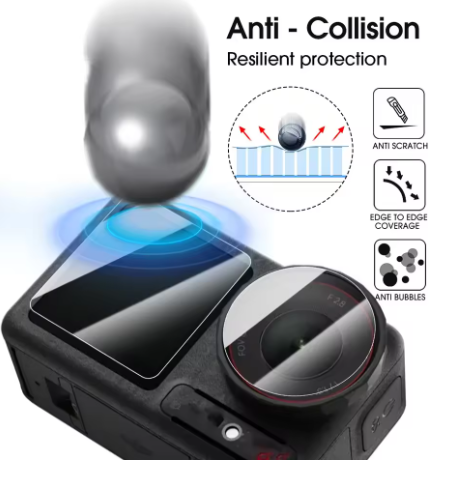 Herdet beskyttelsesglass for DJI Osmo Action 3, Action 4 og Action 5 Pro