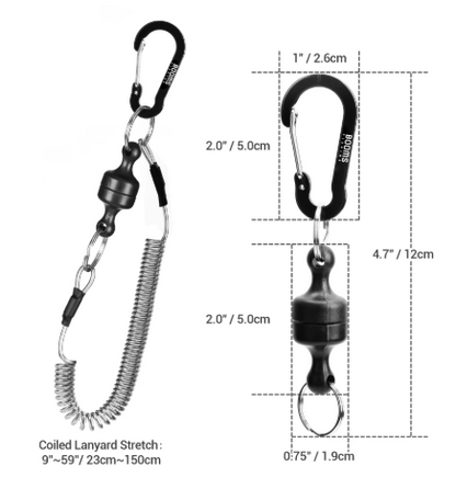 Booms Fishing Magnetic Net Release – magnetisk håvholder med sikkerhetsline
