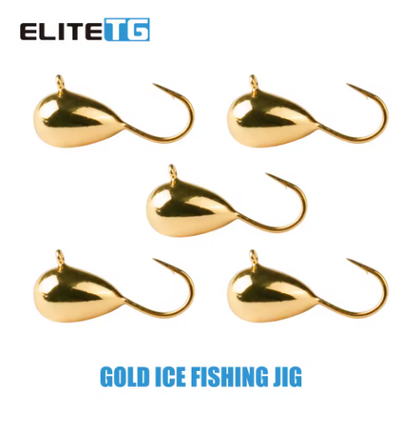 Elite TG Ice Fishing Jigs 5 stk – tungsten mormyshka med Hayabusa-krok