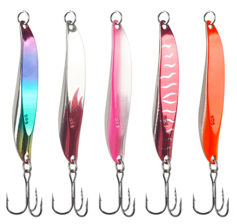 Metallspinnere – 5 stk. allround jig‑ og skjesluker (15 g, 20 g, 25 g)