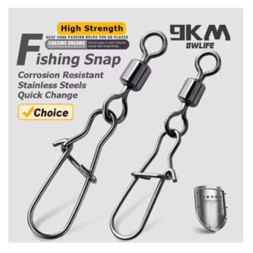 Duo-Lock Snap Swivels 50 stk – Kraftige kulelagersvivler i rustfritt stål og messing