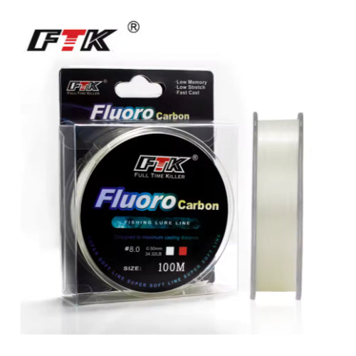 FTK 100M Fluorocarbon Coating Fiskesnøre – Usynlig og ekstremt sterkt