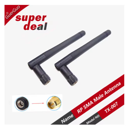 2 stk. 2.4GHz 3dBi WiFi-antenner – Bedre signal for ruter og nettverk